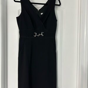 White House Black Market Black Sheath Midi Dress